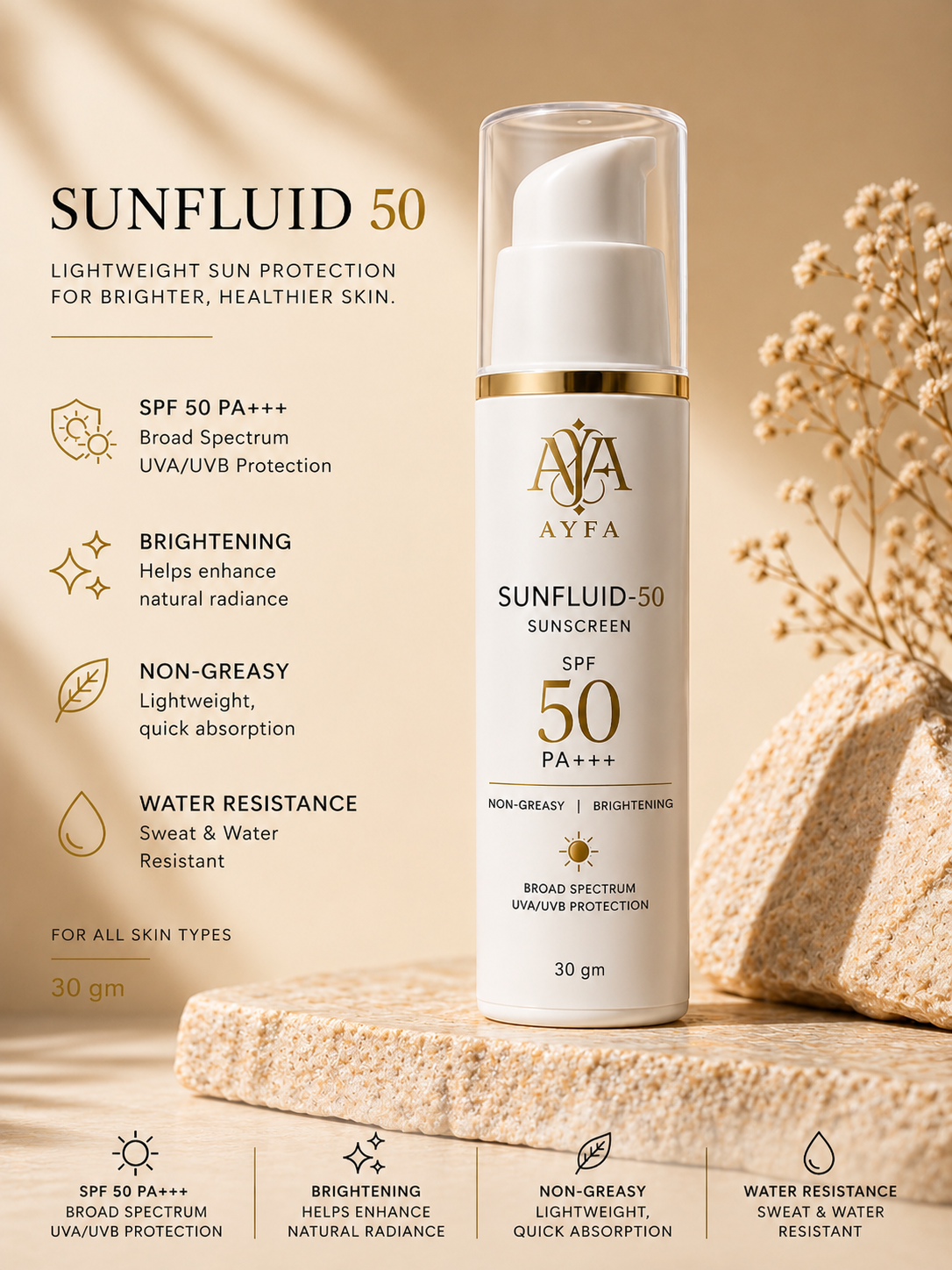 SunFluid 50 Sunscreen SPF 50 PA+++ — 30 g