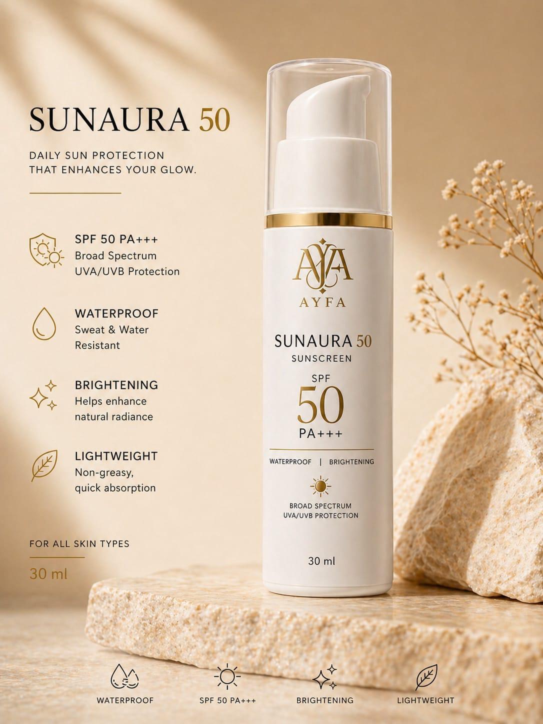 SunAura 50 Sunscreen SPF 50 PA+++ — 30 ml